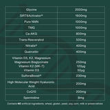 The DoNotAge&reg; 15-in-1 nutritional information: every ingredient with the amount in each sachet