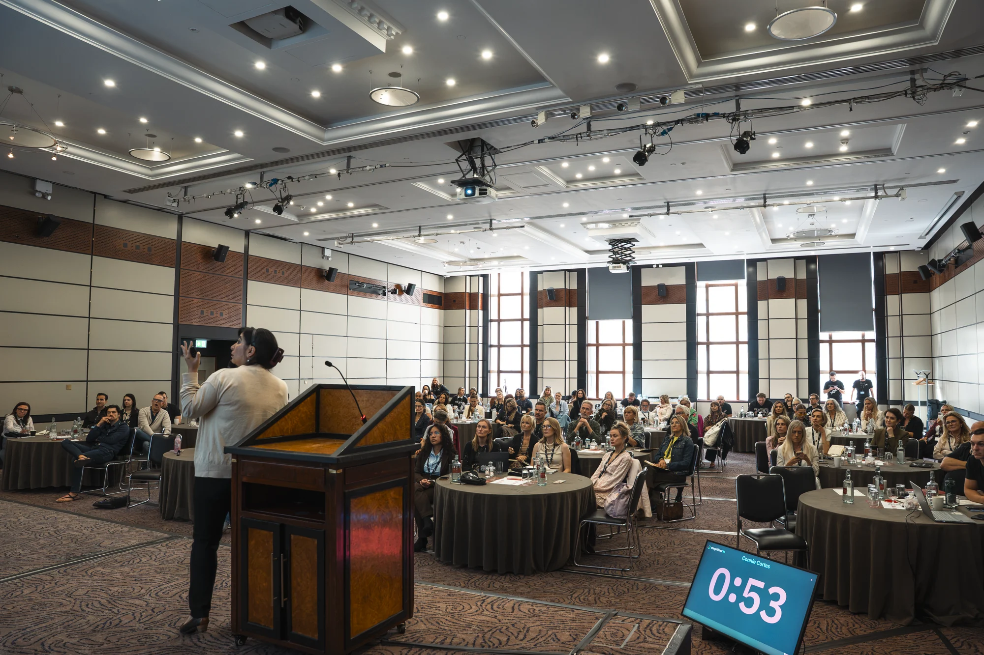 Researchers and attendees gathered in the London conference room