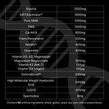 The DoNotAge&reg; 15-in-1 nutritional information: every ingredient with the amount in each sachet